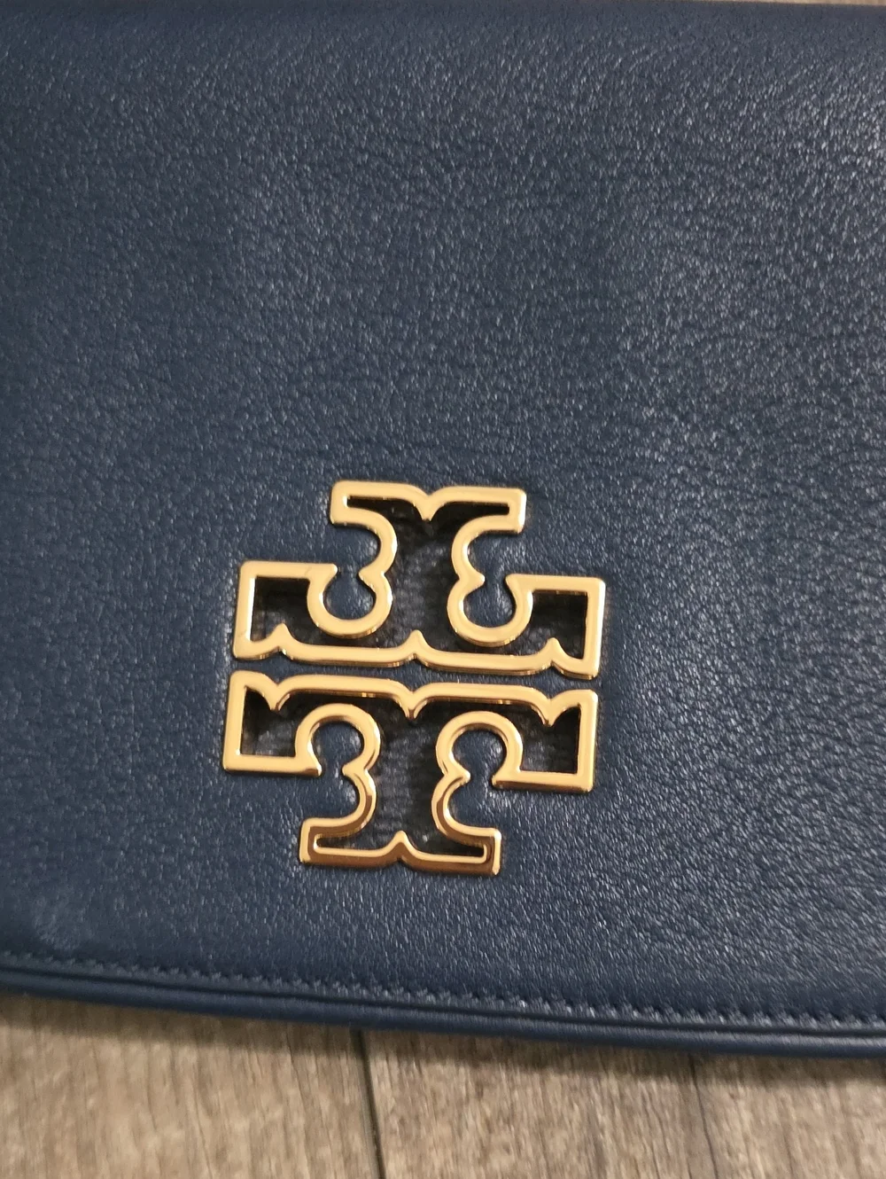 Tory Burch Britten Pebbled Leather Crossbody Gold Hardware
